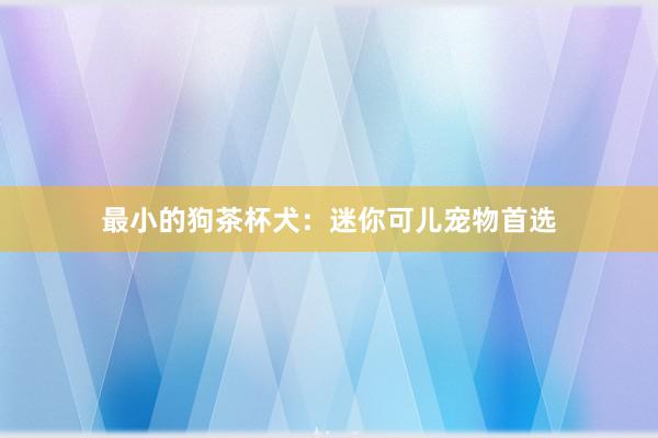 最小的狗茶杯犬：迷你可儿宠物首选
